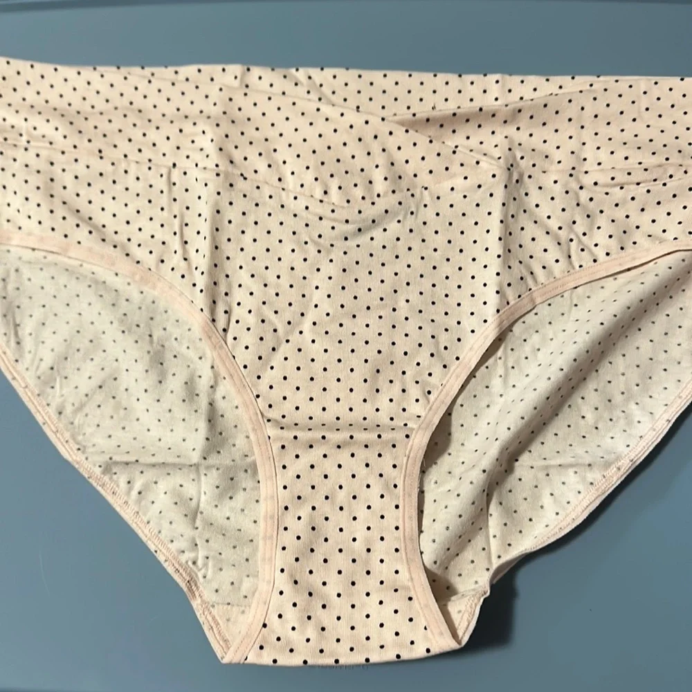 MOTHERHOOD MATERNITY POLKA DOT PANTY: PINK/BLACK: NEW WITH TAGS: SIZE L